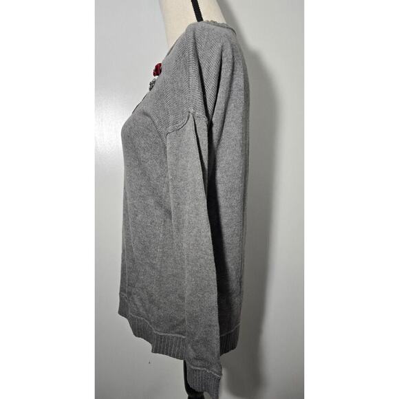 Lauren Ralph Lauren Sweater Women's Small Gray Military Inspired Embellishments - Picture 3 of 7